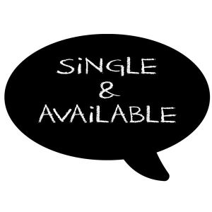 ‘Single & Available’ Black Speech Bubble Photo Booth Prop