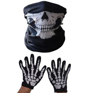 Skull Face Mask And Skeleton Gloves