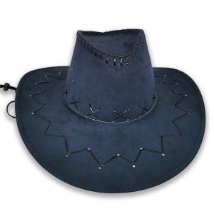 Slate Blue Suede Effect Western Cowboy Cowgirl Hat