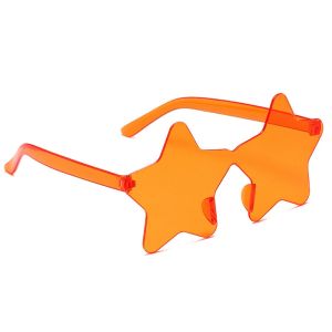 Star Shaped Transparent Candy Coloured Party Glasses - Orange