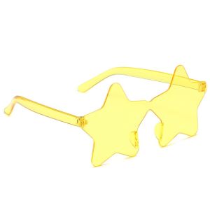 Star Shaped Transparent Candy Coloured Party Glasses - Yellow