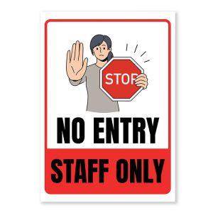 No Entry Staff Only Warning Sign - Durable, Rust-Free, Weatherproof PVC - Indoor & Outdoor Use - No. 083 ，084，085