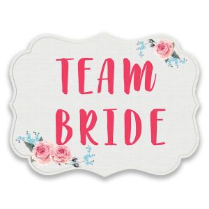 'Team Bride' Vintage UV Printed Word Board Photo Booth Sign Prop