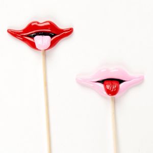 Set of 2 Funny and Humorous Full Lips With Tongue Out