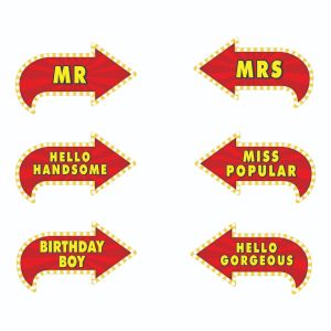 Vegas Showtime Style ‘Birthday’ Photo Booth Prop Multi Pack of 6