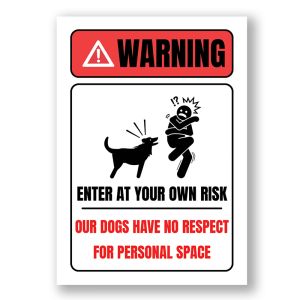 Enter At Your Own Risk Warning Sign, Durable Waterproof PVC, Rust-Free, Indoor & Outdoor Use, No. 237, 238, 239