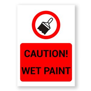 Caution Wet Paint Warning Sign - Durable, Rust-Free, Weatherproof PVC - Indoor & Outdoor Use - No.089, 090, 091
