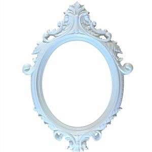 Large Size White Colour Antique Style Oval Posing Frame