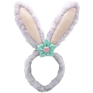 Purple Fluffy Bunny Ears With Flower Headband 