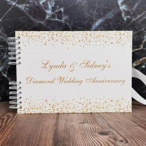 CUSTOM White & Gold Glitter Ombre Guestbook with Different Page Style Options