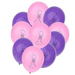 Pink And Purple Willy Hen Balloons (10 Pack)