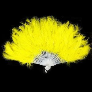 Stunning Yellow Feather Fan