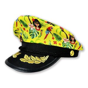 Captain Party Hats for Hen, Stag & Festival Fun - Yellow Hawaiian Tropical Vibes